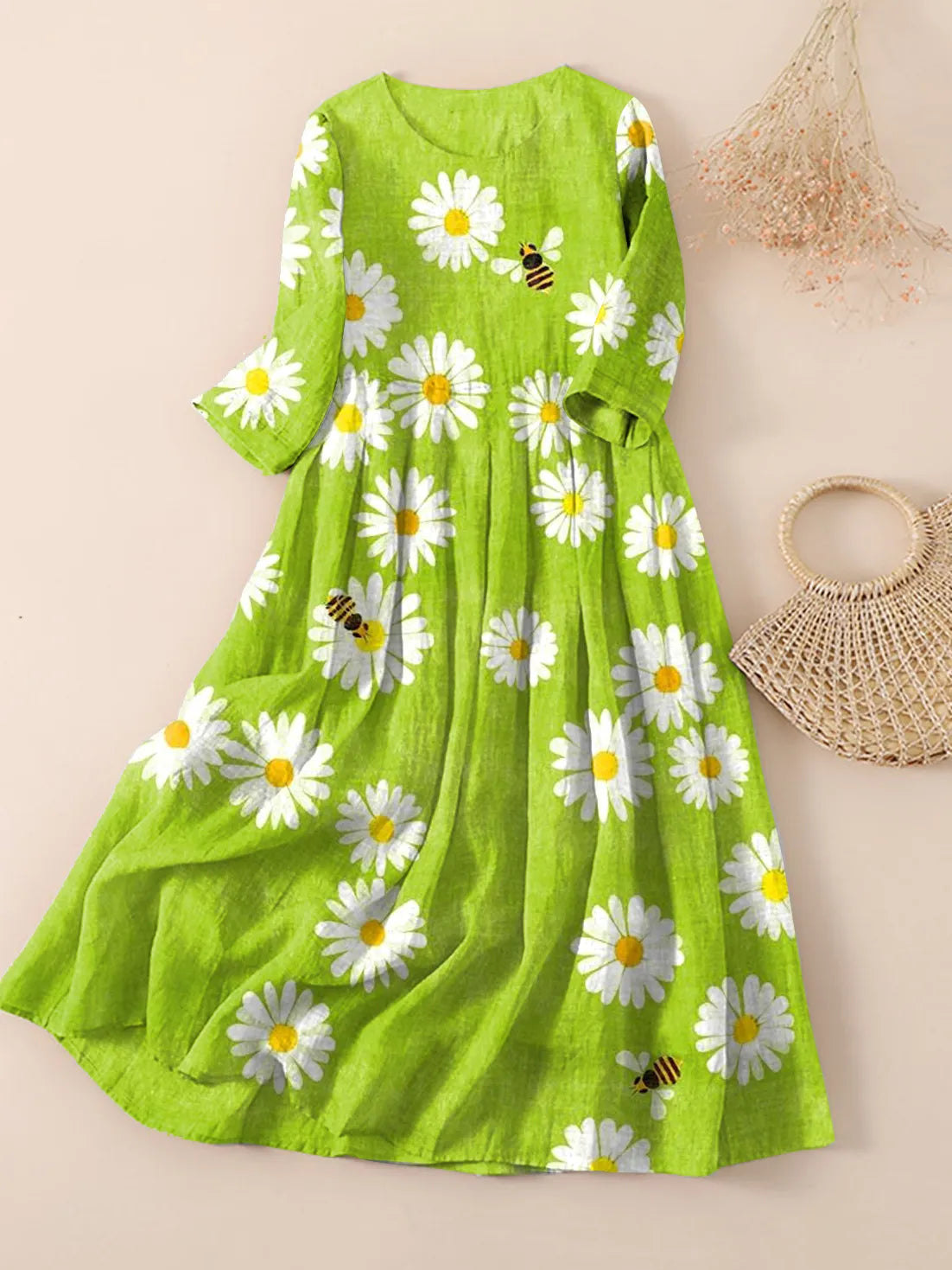 Floral Daisy Print Dress for Women