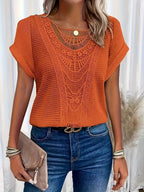 Chic Lace T-Shirt with Trendy Accents