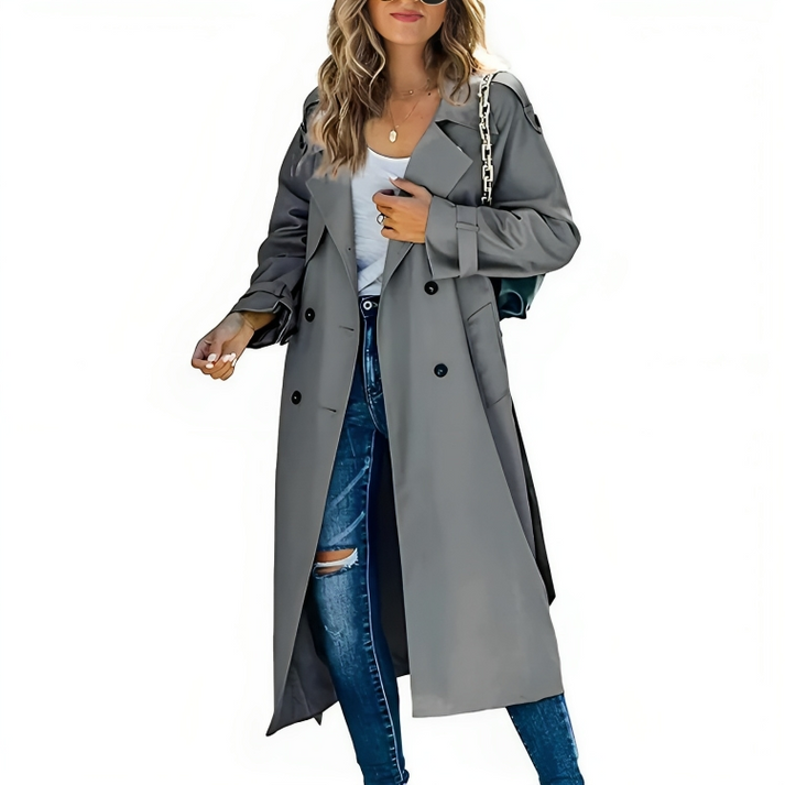 Chic Double-Breasted Women's Trench Coat