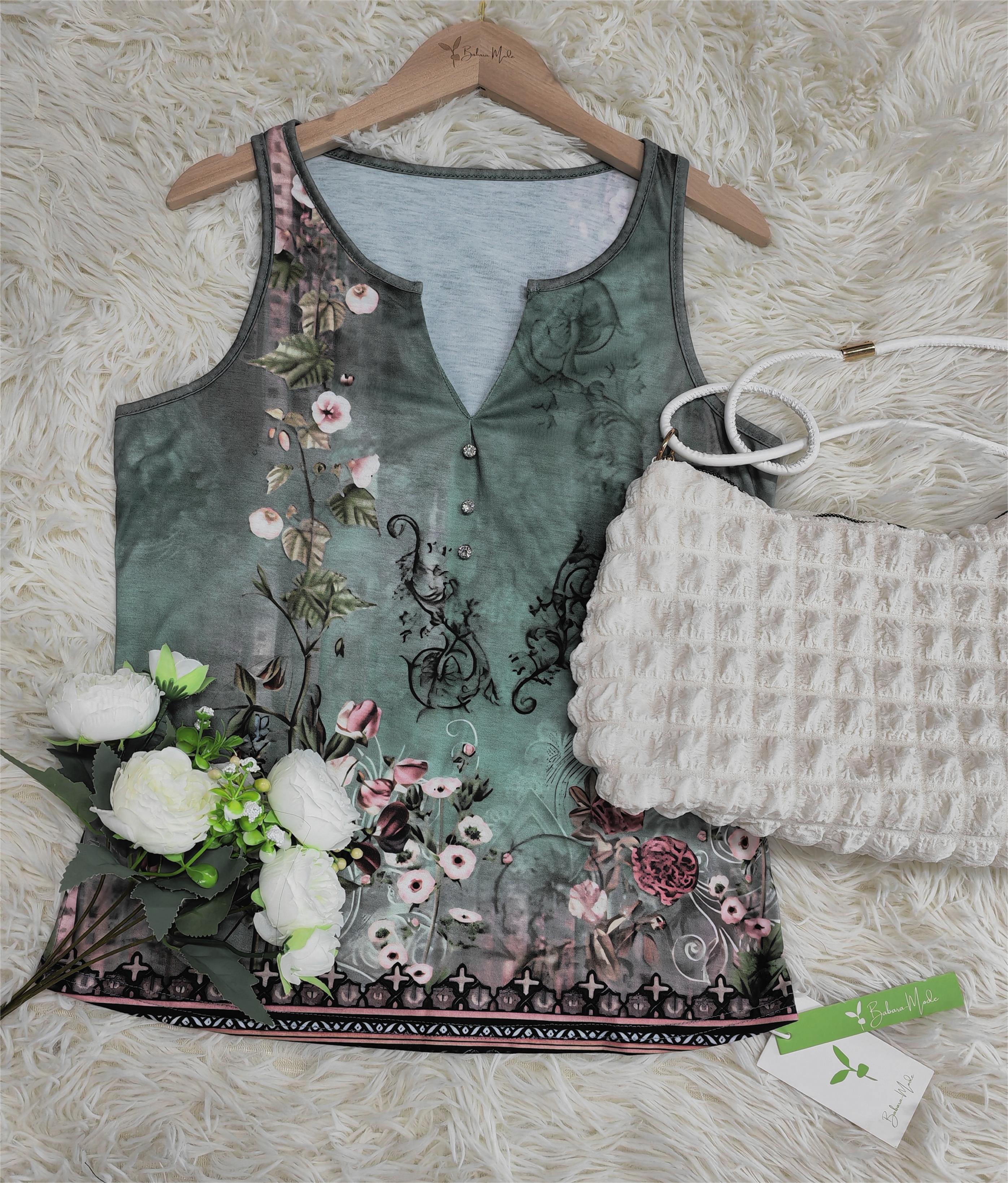 Watercolor Floral Sleeveless Blouse