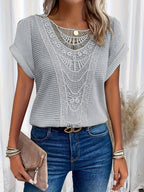 Chic Lace T-Shirt with Trendy Accents