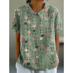 Floral Cotton Blouse with Pastoral Charm