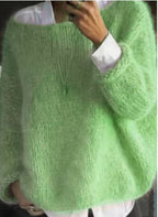 Vibrant Off-Shoulder Knit Pullover