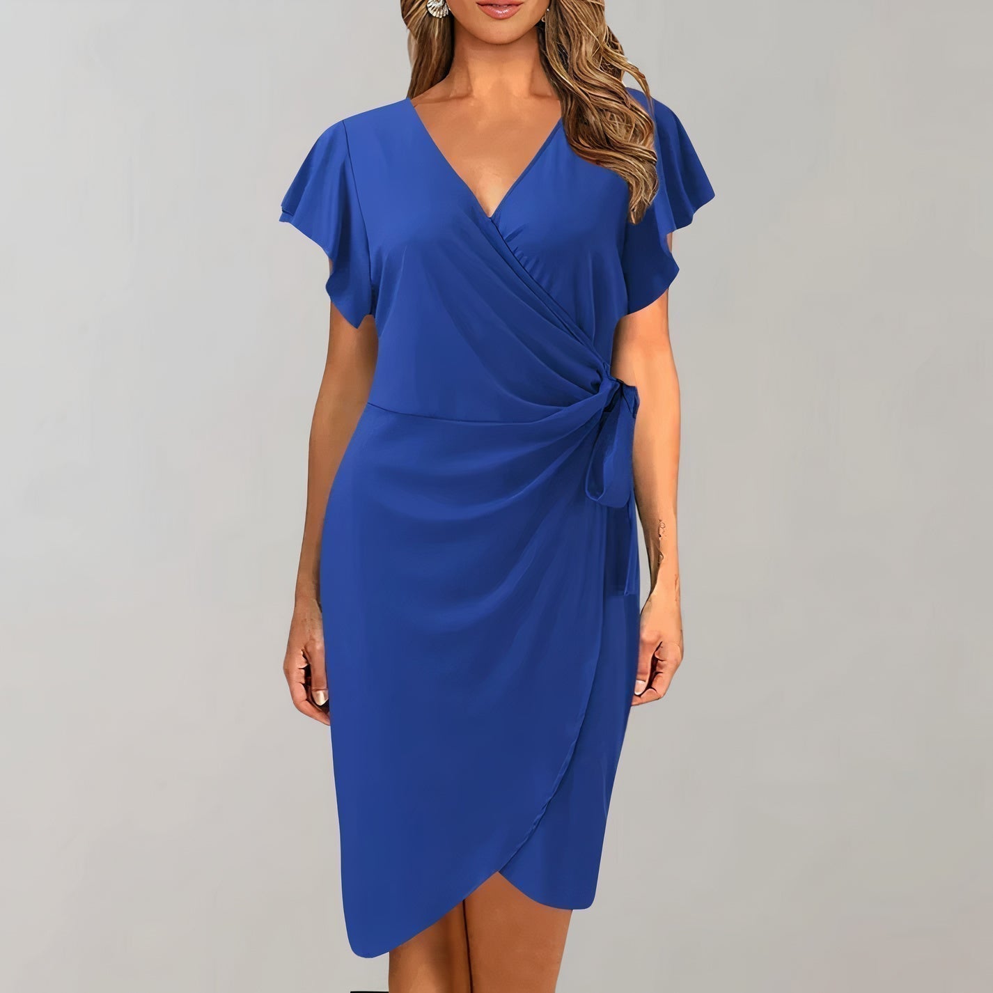 Chic V-Neck Wrap Dress for Women - Perfect for Summer
