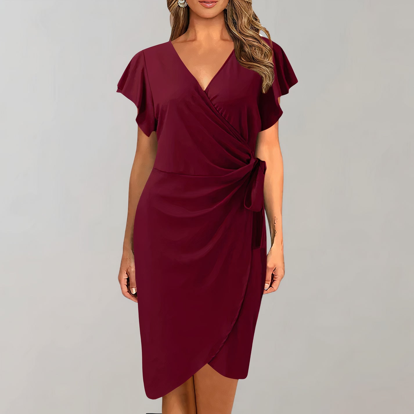 Chic V-Neck Wrap Dress for Women - Perfect for Summer