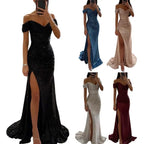 Chic V-Neck Evening Gown