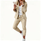 Stylish Women's Blazer and Jogger Set – Coordinated Blazer and Pant Outfit