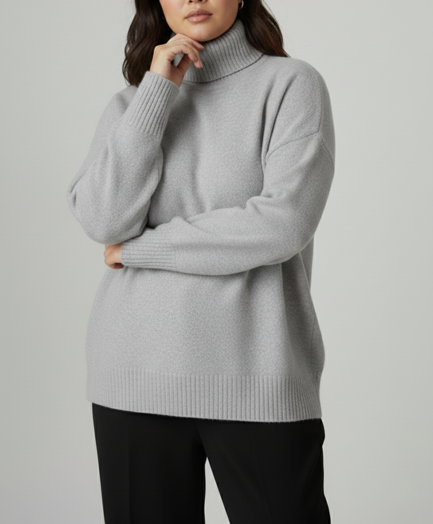 Vayna - Plus Size Women's Knit Turtleneck Sweater