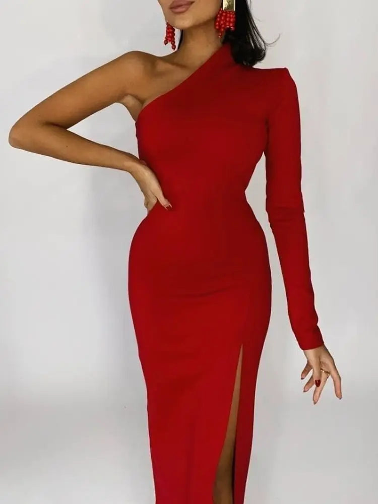 Chic One-Shoulder Elegant Dress