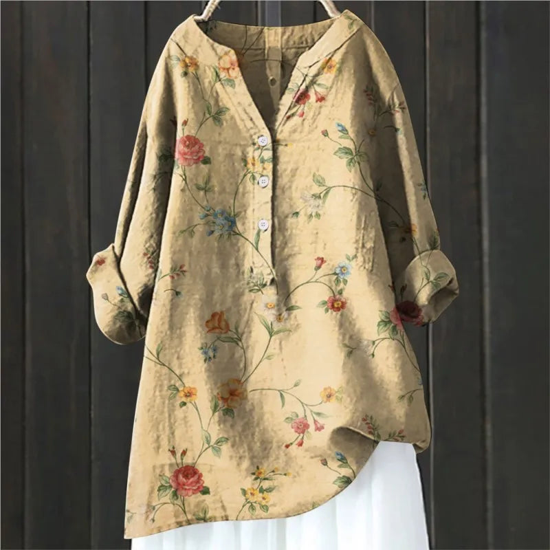 Relaxed Floral Pattern Blouse