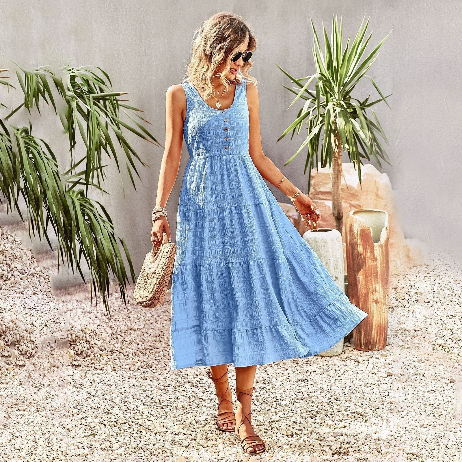 Joebelle Summer Sleeveless Midi Dress