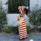 Chic Striped Knit Maxi Dress