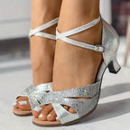 Glittering Women's Heeled Sandals