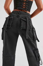 Chic Women's Denim Cargo Pants