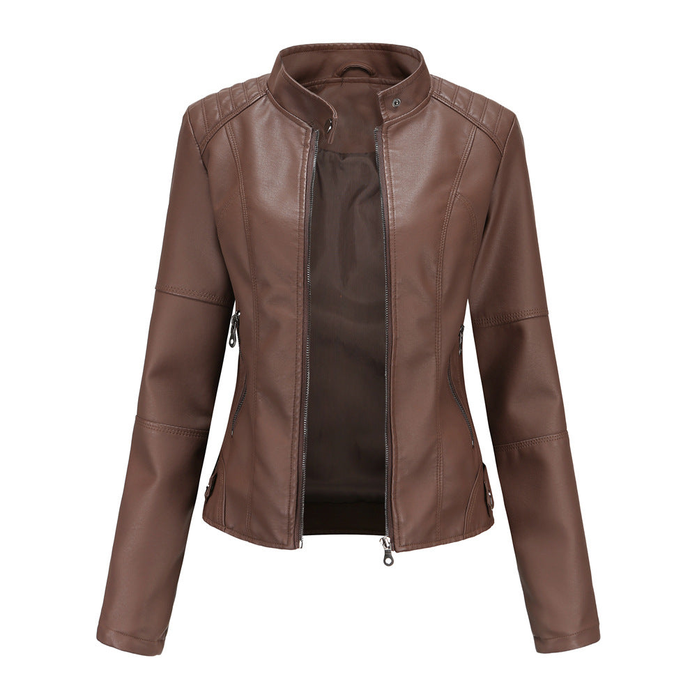 Collar-Free Biker Jacket