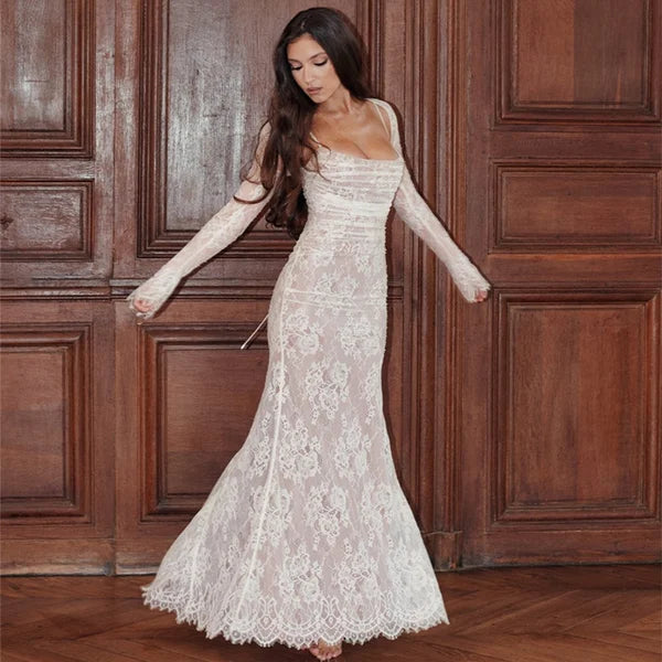 Ona - Luxurious Lace Maxi Dress for Unmatched Comfort