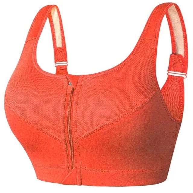 Plus Size Sports Bra Featuring Innovative Zipper Design