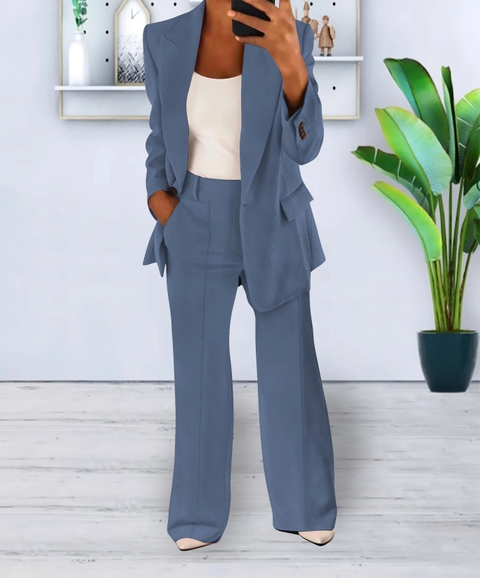 Blazer and Wide-Leg Trouser Ensemble